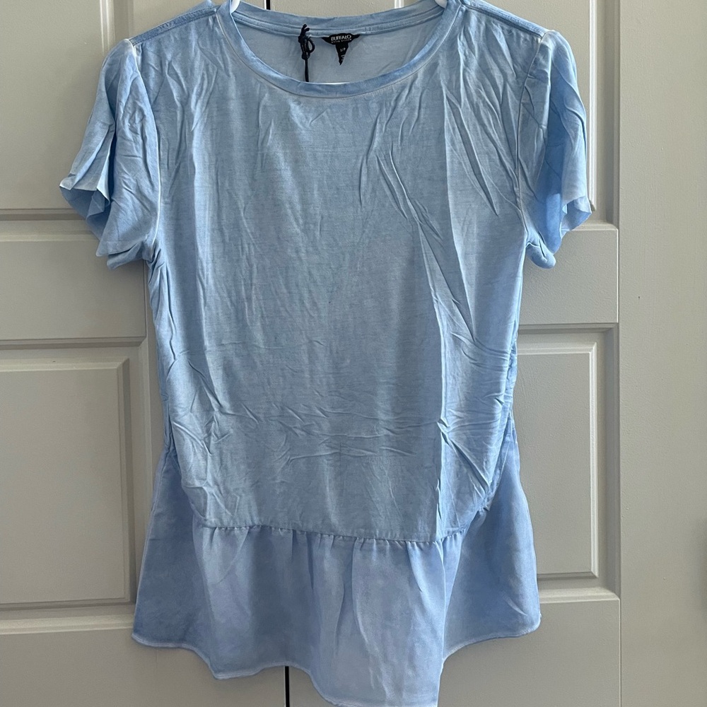 Buffalo David Bitton Sky Blue Short Sleeve Top